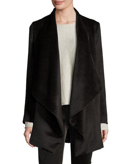 Eileen Fisher Lightweight Drape-Front Jacket Coffee