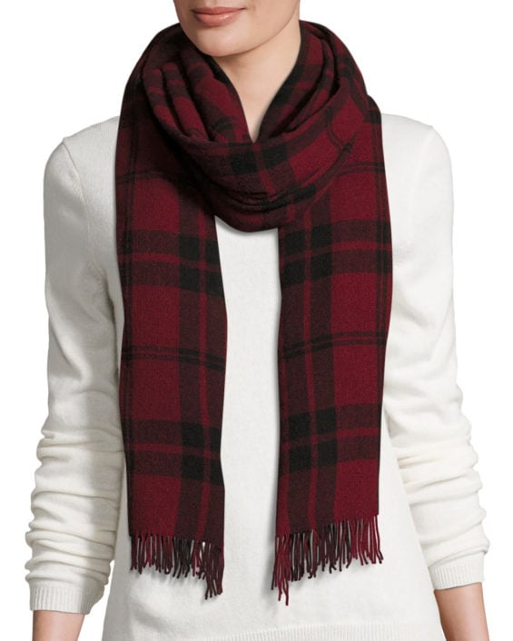 Eileen Fisher Soft Wool/Cashmere Plaid Scarf Neiman Marcus friends and family sale