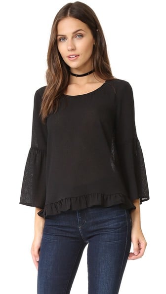 Ella Moss Nete Bell Sleeve Blouse Black Shopbop after christmas sale