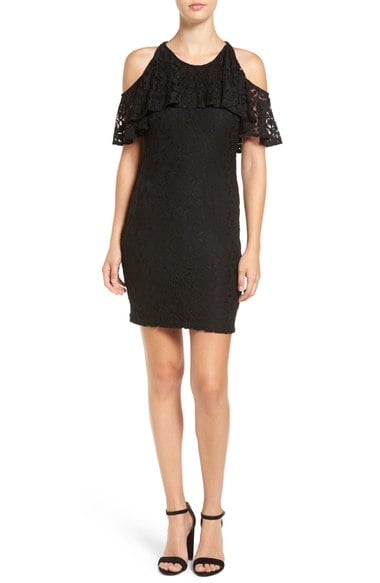 Ella Moss 'Trello' Lace Cold Shoulder Dress Black cold shoulder dresses new year's eve
