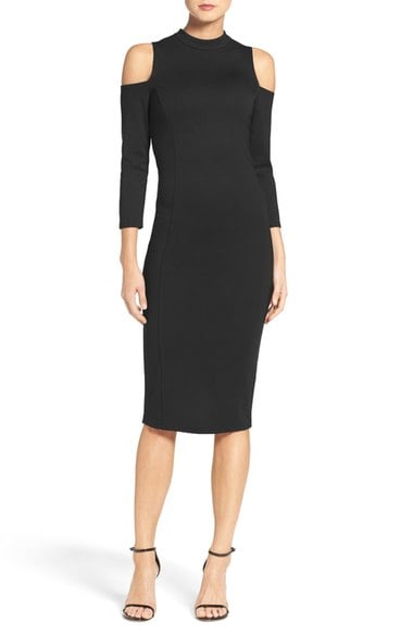 Felicity & Coco Cold Shoulder Midi Dress (Nordstrom Exclusive) Black new year's eve dresses