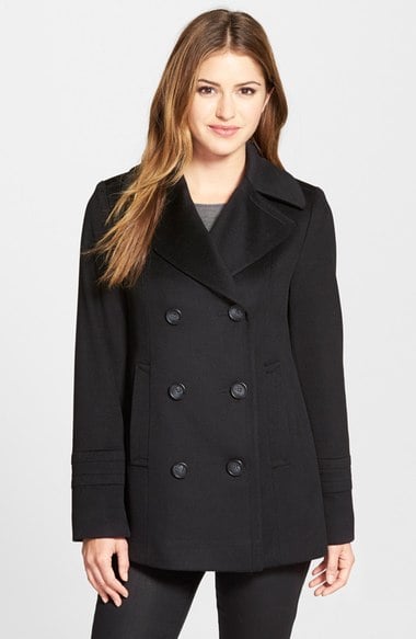 Fleurette Loro Piana Wool Peacoat (Petite) (Nordstrom Exclusive) Black winter peacoats