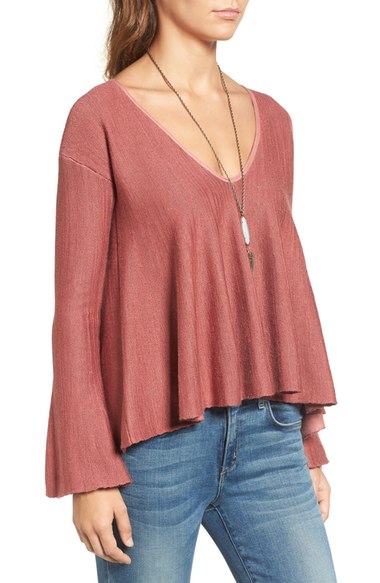 Free People Sundae Bell Sleeve Pullover Rose