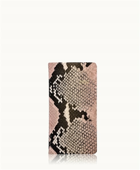 Gigi New York 2017 6" POCKET DATEBOOK Pink Embossed Leather 2017 12 month planners and agendas