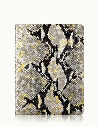 Gigi New York 2017 DESK DIARY Gold Wash Embossed Leather 2017 12 month planners and agendas