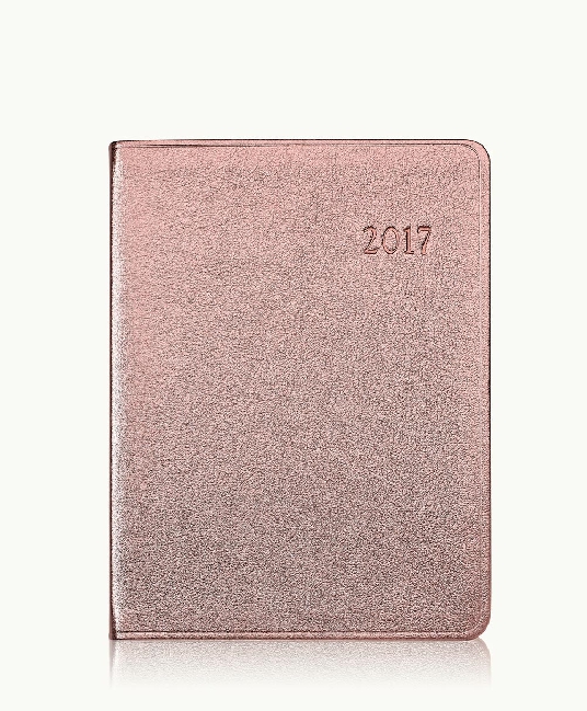 Gigi New York 2017 DESK DIARY Rose Gold Metallics Leather 2017 12 month planners agendas