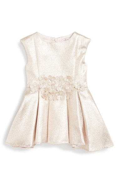 Halabaloo Rose Sparkle Sleeveless Dress (Baby Girls) Rose Gold christmas dresses for baby girls