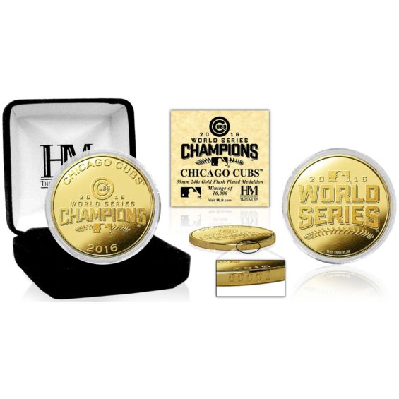 Highland Mint Chicago Cubs 2016 World Series Champions Gold Collector Coin