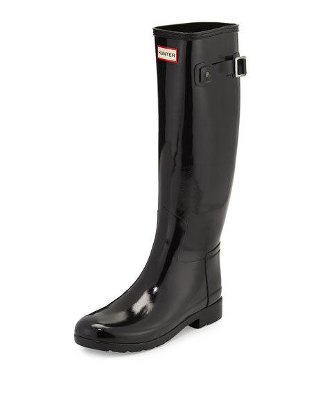 Hunter Boot Original Refined Gloss Rain Boot, Black Neiman Marcus christmas sale