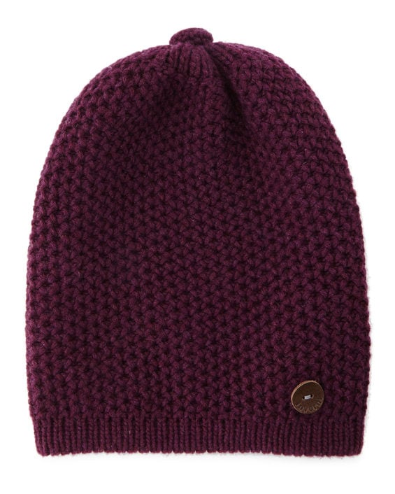 Inverni Cashmere Slouchy Hat w/Button Purple Neiman Marcus friends and family sale