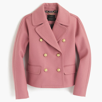 J.Crew CROPPED DOUBLE-BREASTED PEACOAT item f7046 Rose Ash