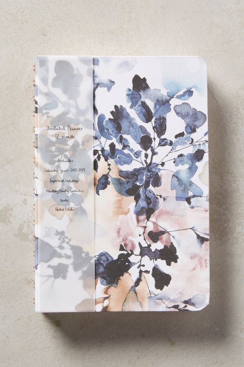 Jen Garrido Wildflower 2017 12 Month Study Planner Blue Motif 2017 12 month planners and agendas