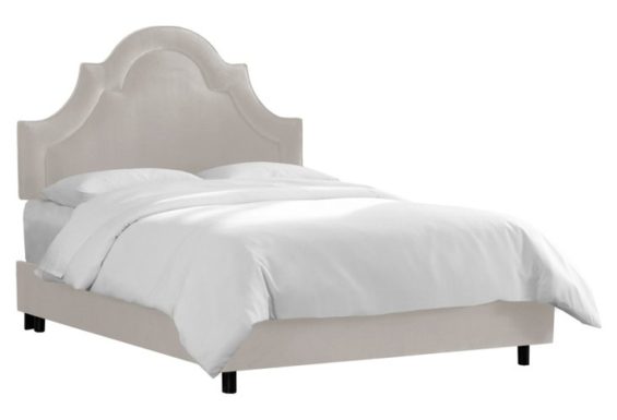 Kennedy Bed, Light Gray Velvet One Kings Lane best of 2016 sale