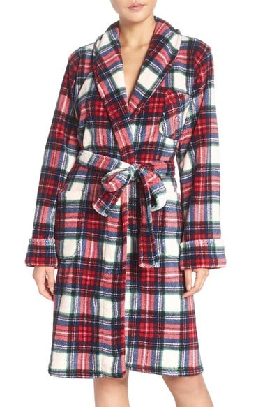 Lauren Ralph Lauren Print Terry Robe Keene Plaid Cream Blue Red nordstrom half yearly sale