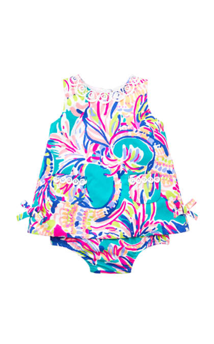 Lilly Pulitzer BABY LILLY SHIFT Agate Green Safari Sighted christmas dresses for baby girls