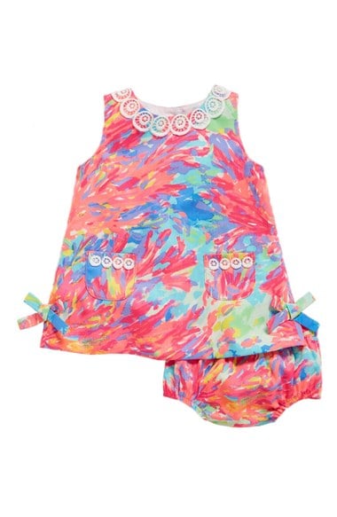 Lilly Pulitzer® Shift Dress (Baby Girls) Palm Beach Coral christmas dresses for baby girls