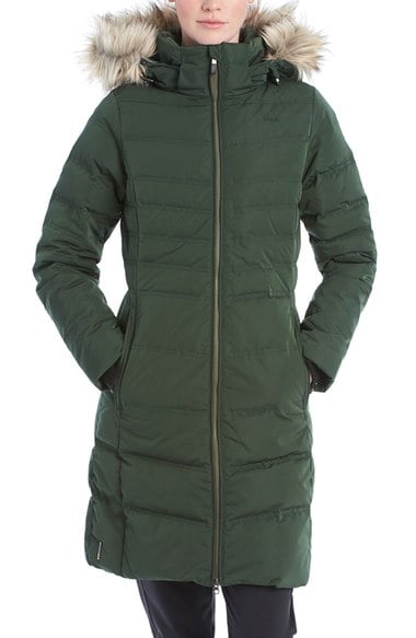 Lole 'Katie' Quilted Parka with Faux Fur Trim Forest Green faux fur parkas winter 