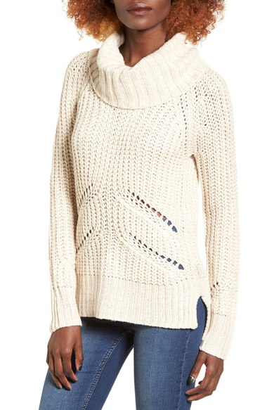 Love By Design Marled Cowl Neck Pullover Antique White Nordstrom half yearly sale