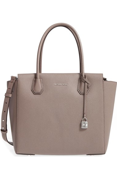 MICHAEL Michael Kors Large Mercer Leather Satchel Cinder Silver Nordstrom half yearly sale