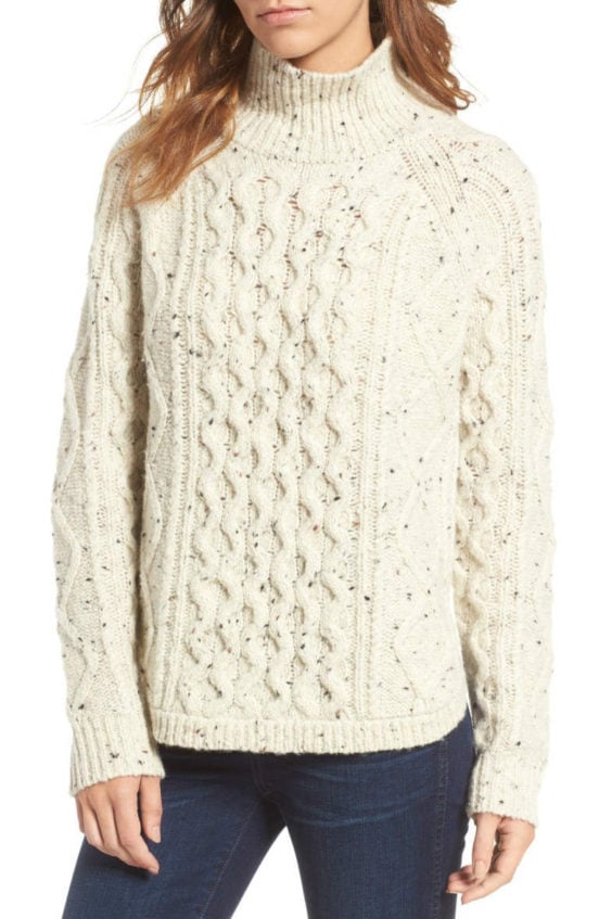 Madewell Cable Knit Sweater Donegal Oatmeal