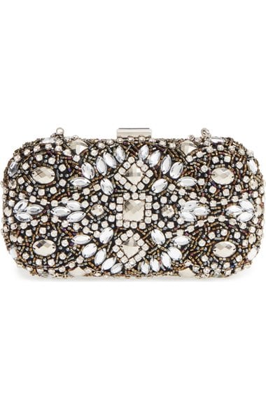 Natasha Couture Embellished Box Clutch Black Multi Nordstrom half yearly sale 