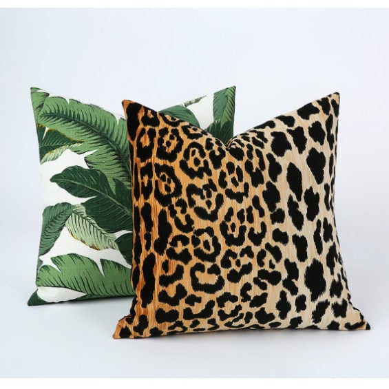 One Velvet Leopard Zipper Pillow Cover 24x24