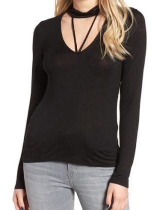 PST by Project Social Strappy Cutout Tee Black cutout tops winter