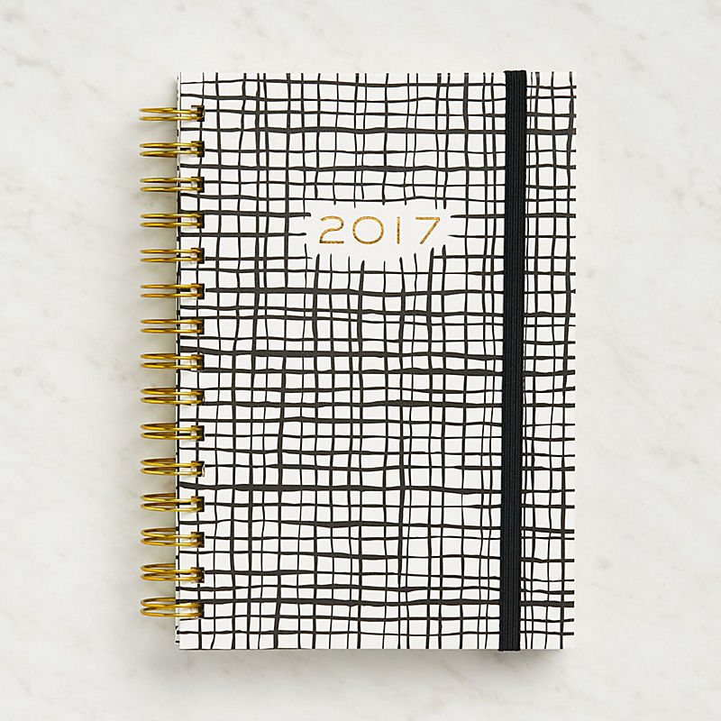 Paper Source Black and White Cross Weekly Spiral Planner 2017 12 month planners and agendas