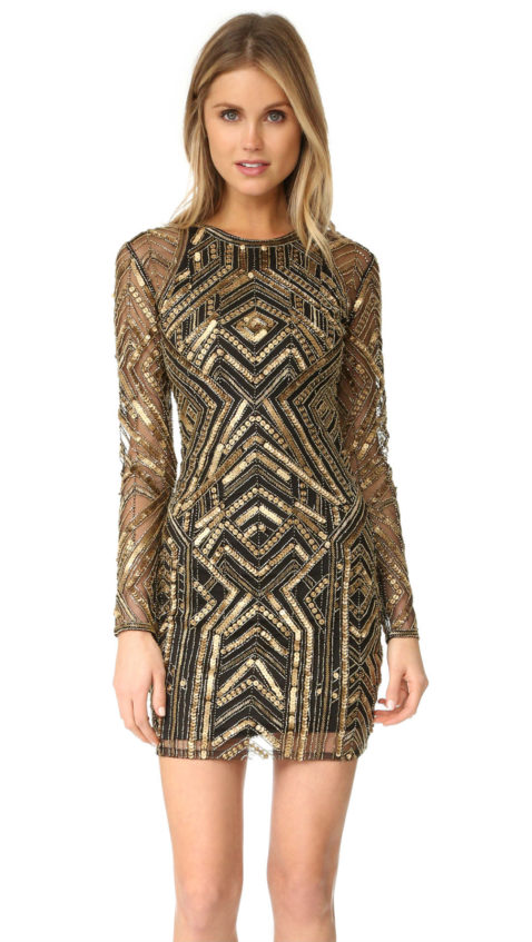 Parker Parker Black Isabelle Dress Gold