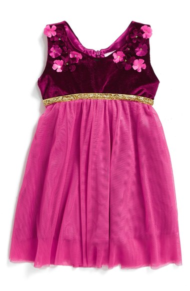 Popatu Sleeveless Tulle Dress (Baby Girls) Burgundy christmas dresses for baby girls