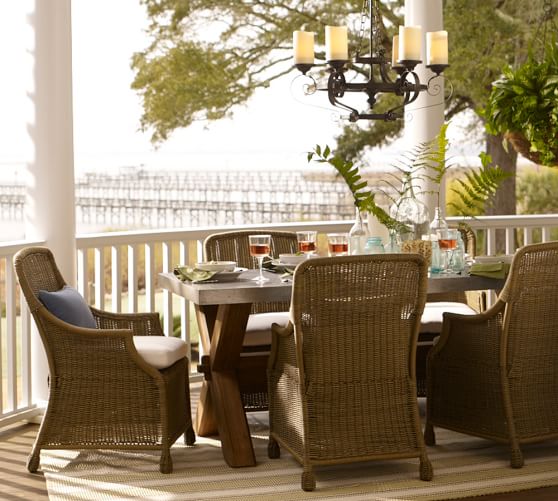 Pottery Barn ABBOTT RECTANGULAR DINING TABLE & SAYBROOK CHAIR SET pottery barn winter warehouse sale