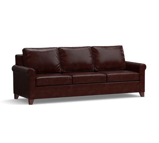 Pottery Barn CAMERON LEATHER FURNITURE GRAND SOFA 100" - ESPRESSO pottery barn premier event