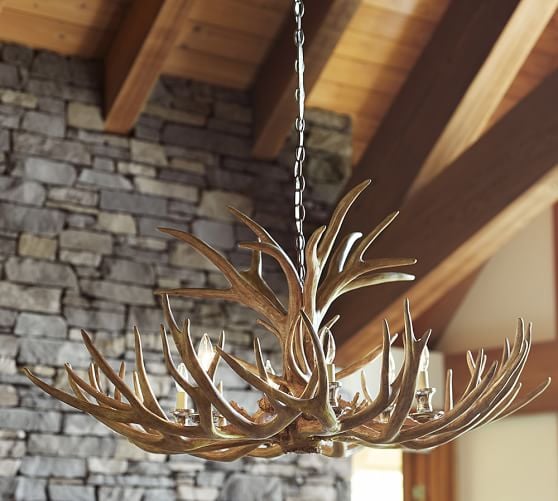 Pottery Barn FAUX ANTLER CHANDELIER pottery barn premier event