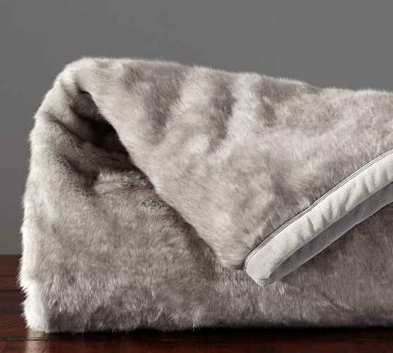 Pottery Barn FAUX FUR THROW - BUNNY pottery barn sale