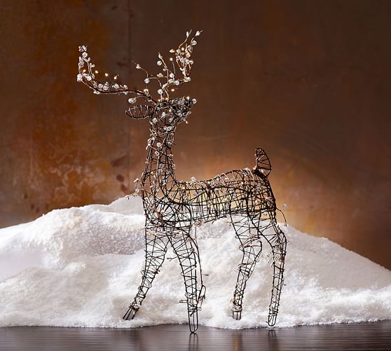 Pottery Barn FAUX LIT BERRY REINDEER pottery barn winter warehouse sale