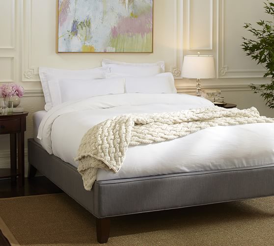 Pottery Barn FILLMORE UPHOLSTERED PLATFORM BED pottery barn winter warehouse sale