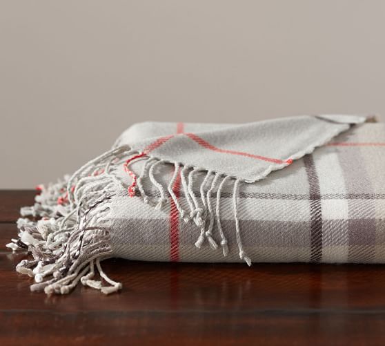Pottery Barn HARRISON PLAID THROW pottery barn 25% off sale