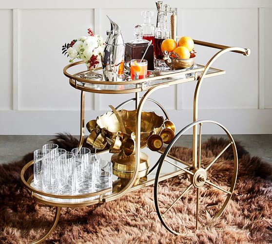 Pottery Barn KEN FULK ADMIRAL BAR CART pottery barn winter warehouse sale