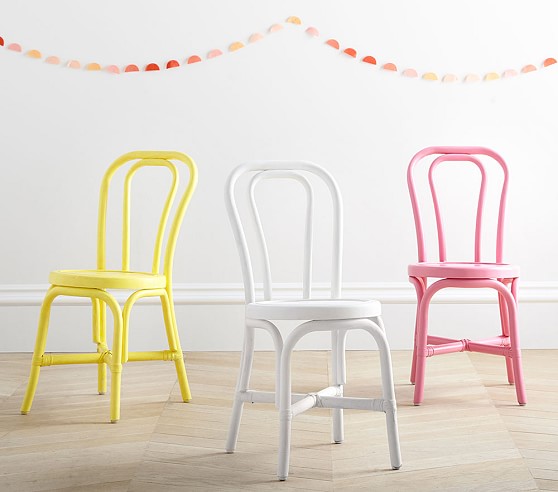Pottery Barn Kids Bistro Play Chairs Champagne Simply White Bright Pink 