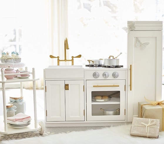 Pottery Barn Kids Chelsea All-In-1 Kitchen Simply White, Pale Pink, Gray pottery barn kids playroom sale