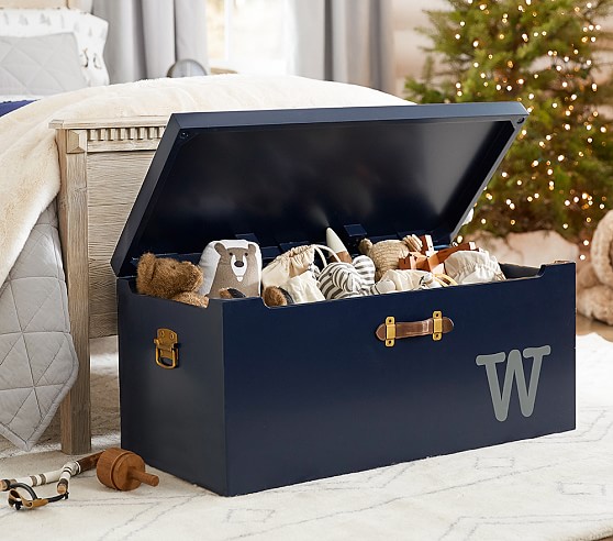 Pottery Barn Kids Tucker Toy Chest, Midnight Navy Charcoal Smoked Gray pottery barn kids playroom sale