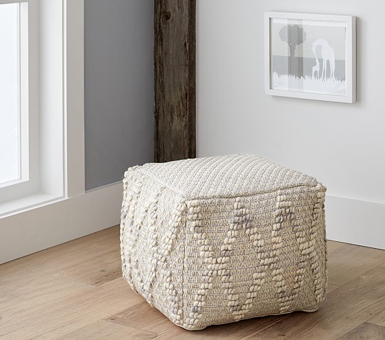 Pottery Barn Kids Winter Bohemian Pouf pottery barn kids playroom sale