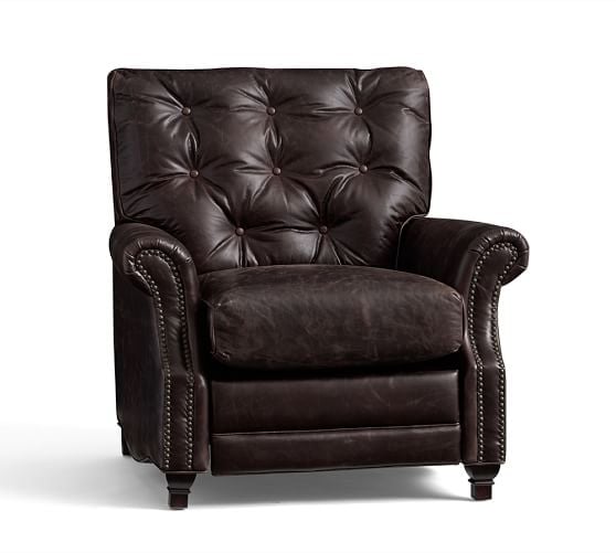 Pottery Barn PATTERSON LEATHER RECLINER pottery barn buy more save more sale