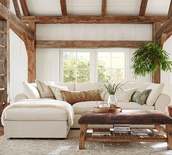 Pottery Barn PB AIR UPHOLSTERED 4-PIECE SOFA WITH CHAISE SECTIONAL