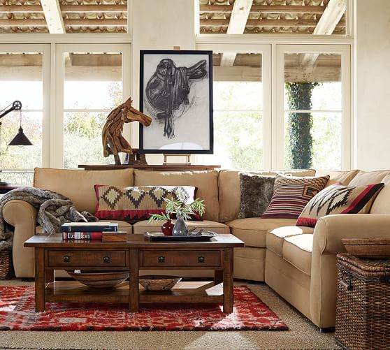 Pottery Barn PEARCE UPHOLSTERED 3 PIECE SECTIONAL - PERFORMANCE EVERYDAYSUEDE pottery barn premier event