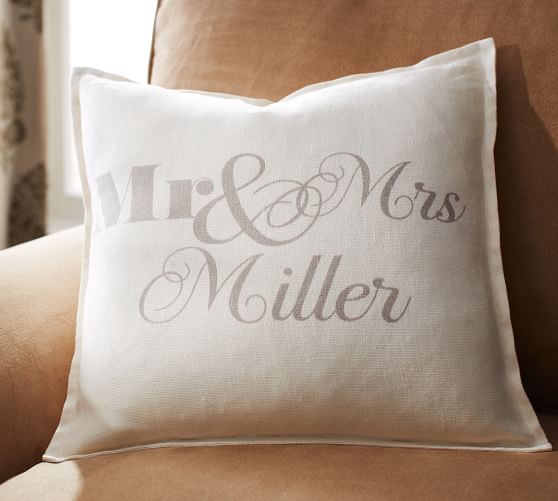 Pottery Barn PERSONALIZED MR. & MRS. PILLOW COVER
