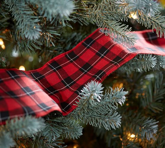 Pottery Barn PLAID RIBBON GARLAND pottery barn winter warehouse sale