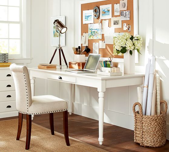 Pottery Barn PRINTER'S LARGE WRITING DESK - ARTISANAL WHITE pottery barn premier event