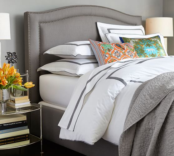 Pottery Barn TAMSEN CURVED UPHOLSTERED BED & HEADBOARD pottery barn premier event sale