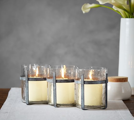 Pottery Barn WARBLED GLASS MULTI-HURRICANE pottery barn buy more save more sale